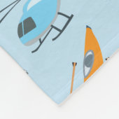 交通カラフル車キッズパターン フリースブランケット (角)