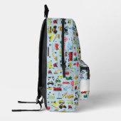 交通カラフル車キッズパターン プリントバックパック (左)