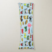 交通カラフル車キッズパターン ボディピロー (正面縦)