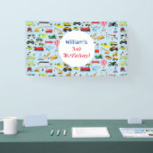 交通カラフル車子供の誕生日 横断幕 (トレードショー)