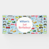 交通カラフル車子供の誕生日 横断幕 (横)