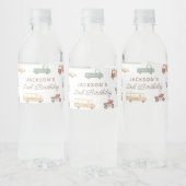 交通カードとトラック男の子の誕生日パーティー ペットボトルラベル (ボトル)