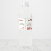 交通カードとトラック男の子の誕生日パーティー ペットボトルラベル (裏面)