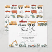 交通シティ トラック 誕生日 ありがとう カード (正面/裏面)