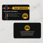 交通シンボルや象徴イエロータクシーカーライド 名刺 (正面/裏面)