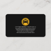 交通シンボルや象徴イエロータクシーカーライド 名刺 (裏面)