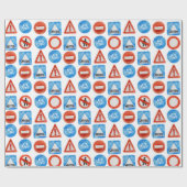 交通シンボルや象徴、自転車、横断歩道 ラッピングペーパー (フラット)