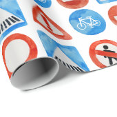 交通シンボルや象徴、自転車、横断歩道 ラッピングペーパー (ロールコーナー)