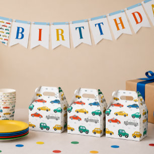 交通テーマの誕生日ラッピングペーパー 大 フェイバーボックス
