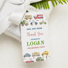 交通トラック誕生日サンキューラベル ギフトタグ