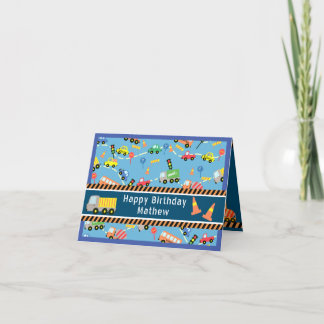 交通ブルー。誕生日カード サンキューカード