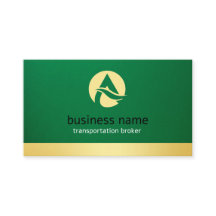交通ブローカーの名刺グリーンと金ゴールド