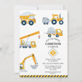 交通モダン建築ストップ1歳の誕生日 招待状 (正面)