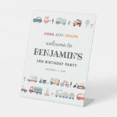 交通モダン誕生日ウェルカムサイン 台座サイン (正面)