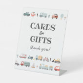 交通モダン誕生日カード・ギフト券 台座サイン (正面)