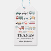 交通モダン誕生日パーティーメッセージカード ギフトタグ (正面)