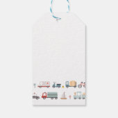 交通モダン誕生日パーティーメッセージカード ギフトタグ (裏面)