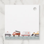 交通モダン誕生日パーティーメッセージカード フェイバータグ (裏面)