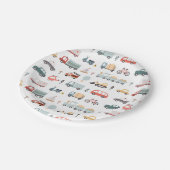 交通モダン誕生日パーティー紙プレート ペーパープレート (アングル)