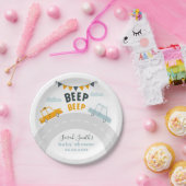 交通レトロ車ベビーシャワー ペーパープレート (パーティー)