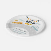 交通レトロ車ベビーシャワー ペーパープレート (アングル)