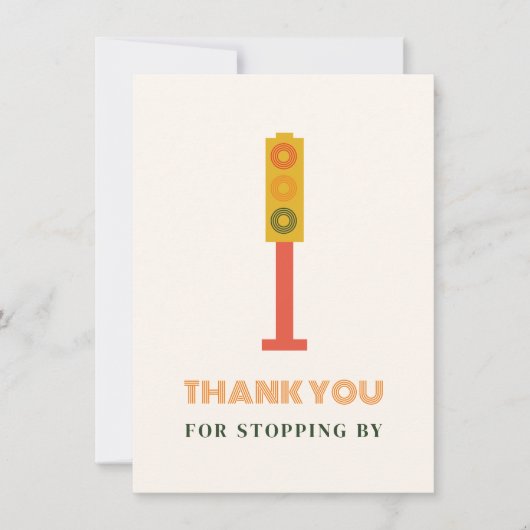 交通信号の誕生日パーティー　ありがとう サンキューカード (正面)