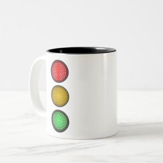 交通信号灯ハロウィングループ衣装アイディア ツートーンマグカップ (正面左)