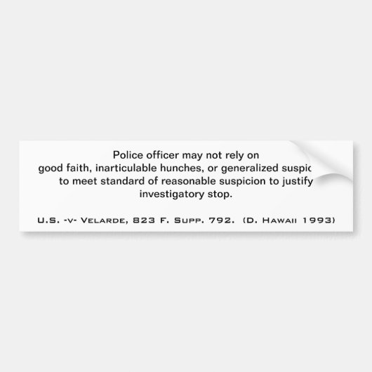 交通停止 バンパーステッカー (正面)