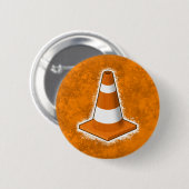 交通安全の円錐形の(ばちゃばちゃ)跳ねる 缶バッジ (正面&裏面)