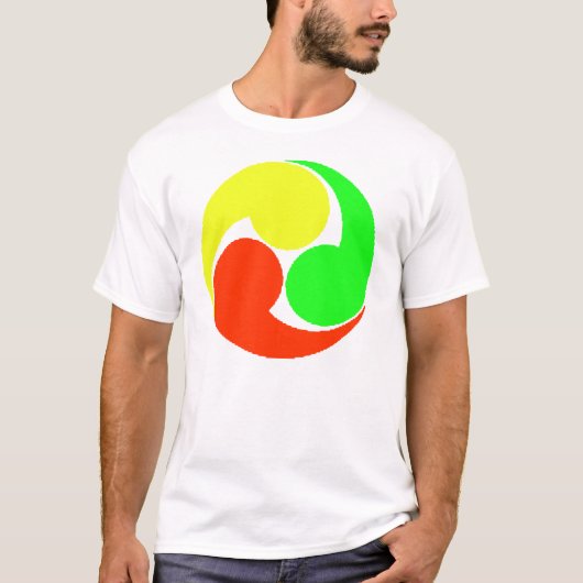 交通安全三つ巴マーク Tシャツ (正面)