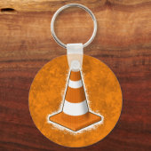 交通安全円錐(ばちゃばちゃ)跳ねる キーホルダー (正面)