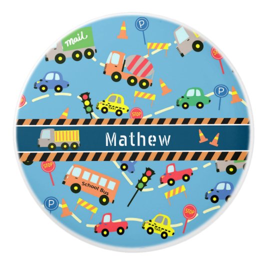 交通少年の青 セラミックノブ (正面)