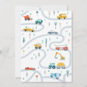 交通市車とトラックボーイ誕生日 招待状 (裏面)