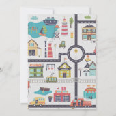 交通市車トラック写真誕生日 招待状 (裏面)