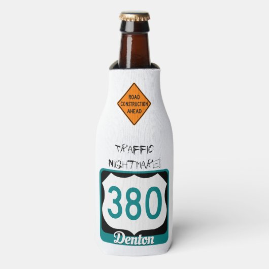 交通悪夢!US 380、Denton、TX Bでのドライブ ボトルクーラー (ボトル正面)
