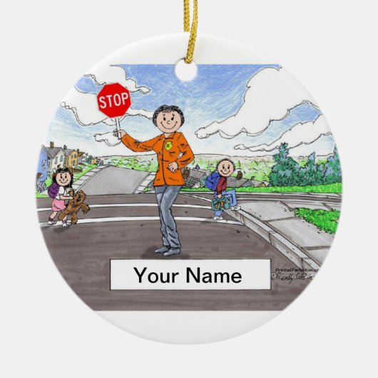 交通指導員-女性 セラミックオーナメント (正面)