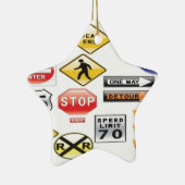 交通標識および信号のデザイン セラミックオーナメント (右)