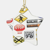 交通標識および信号のデザイン セラミックオーナメント (左)