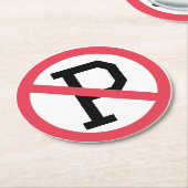交通標識なし ラウンドペーパーコースター (アングル)