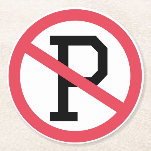 交通標識なし ラウンドペーパーコースター (正面)