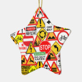 交通標識のオーナメント-カスタマイズ! セラミックオーナメント (左)