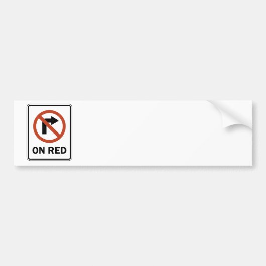 交通標識-権利は赤をつけません バンパーステッカー (正面)