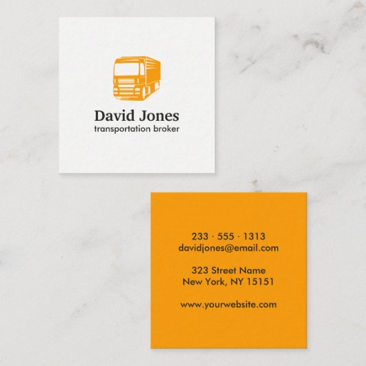 交通機関および兵站学のロゴの名刺 スクエア名刺 (正面/裏面)