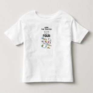 交通機関の乗り物 車 道路 交通 誕生日 トドラーTシャツ