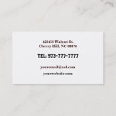 交通機関の名刺 名刺 (裏面)