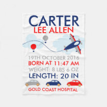 交通機関の誕生のパーソナライズなフリースブランケット