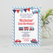 交通機関の誕生日の招待状/列車の招待 招待状 (スタンド正面)