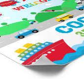 交通機関の誕生日バックドロップウェルカムバナー ポスター (角)