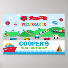 交通機関の誕生日バックドロップウェルカムバナー ポスター