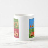 交通機関の重い装置-コラージュ コーヒーマグカップ (中央)